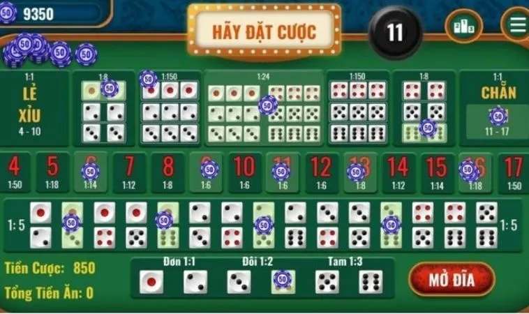 Hướng Dẫn Tham Gia Tài Xỉu Nhà Cái TK88: Đánh Giá Chi Tiết Cho Người Mới 2 Các cửa cược trong game Tài Xỉu Nhà Cái TK88